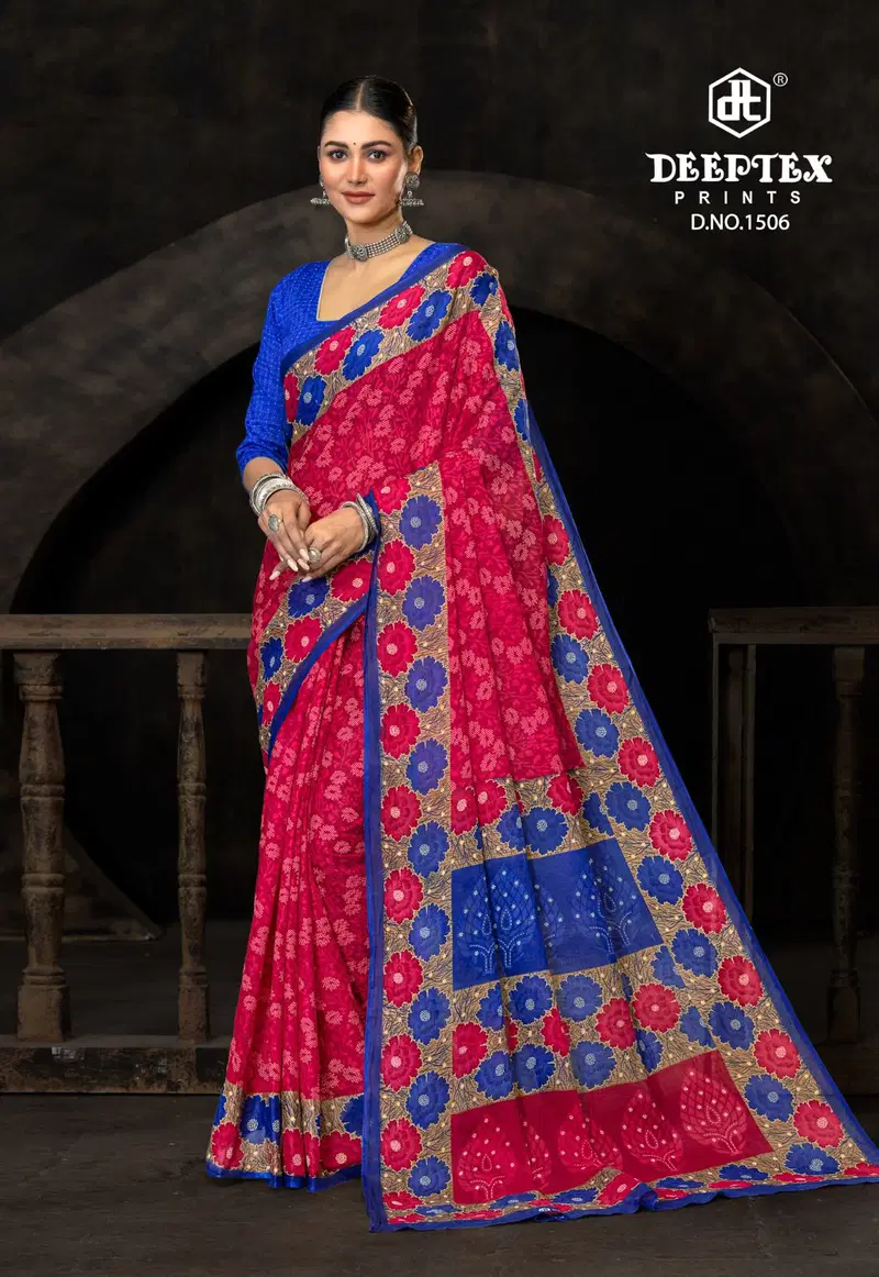 Prime Time Vol 15 By Deeptex Cotton Printed Daily Wear Saree Exporters In India